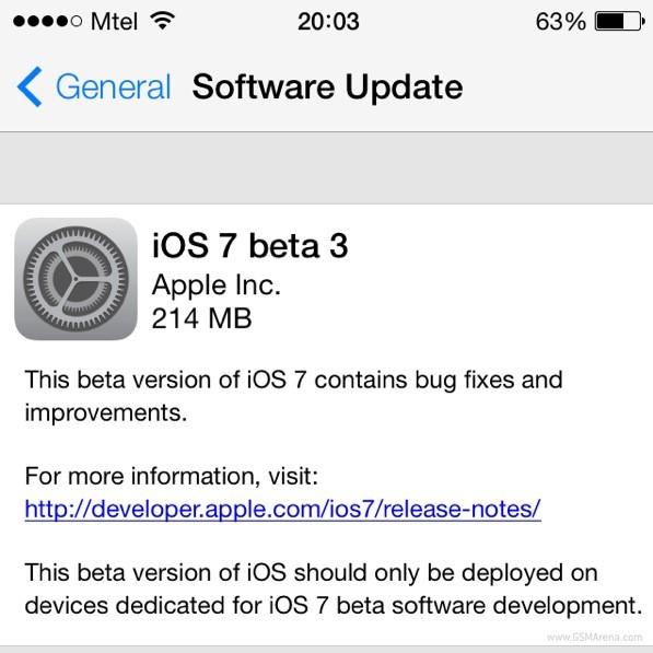 Treća Apple iOS7 beta verzija