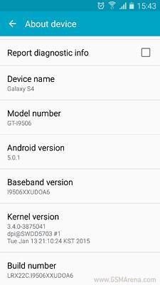 Lollipop update za I9506 Galaxy S4 LTE-A