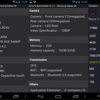 AnTuTu specifikacija Galaxy S IV
